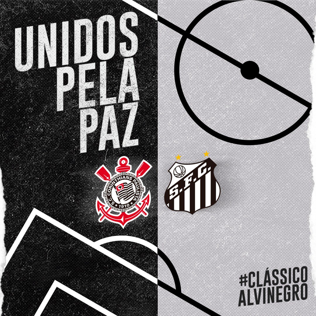 Clássico da paz! Santos e Corinthians se unem em amistoso contra a violência nos estádios