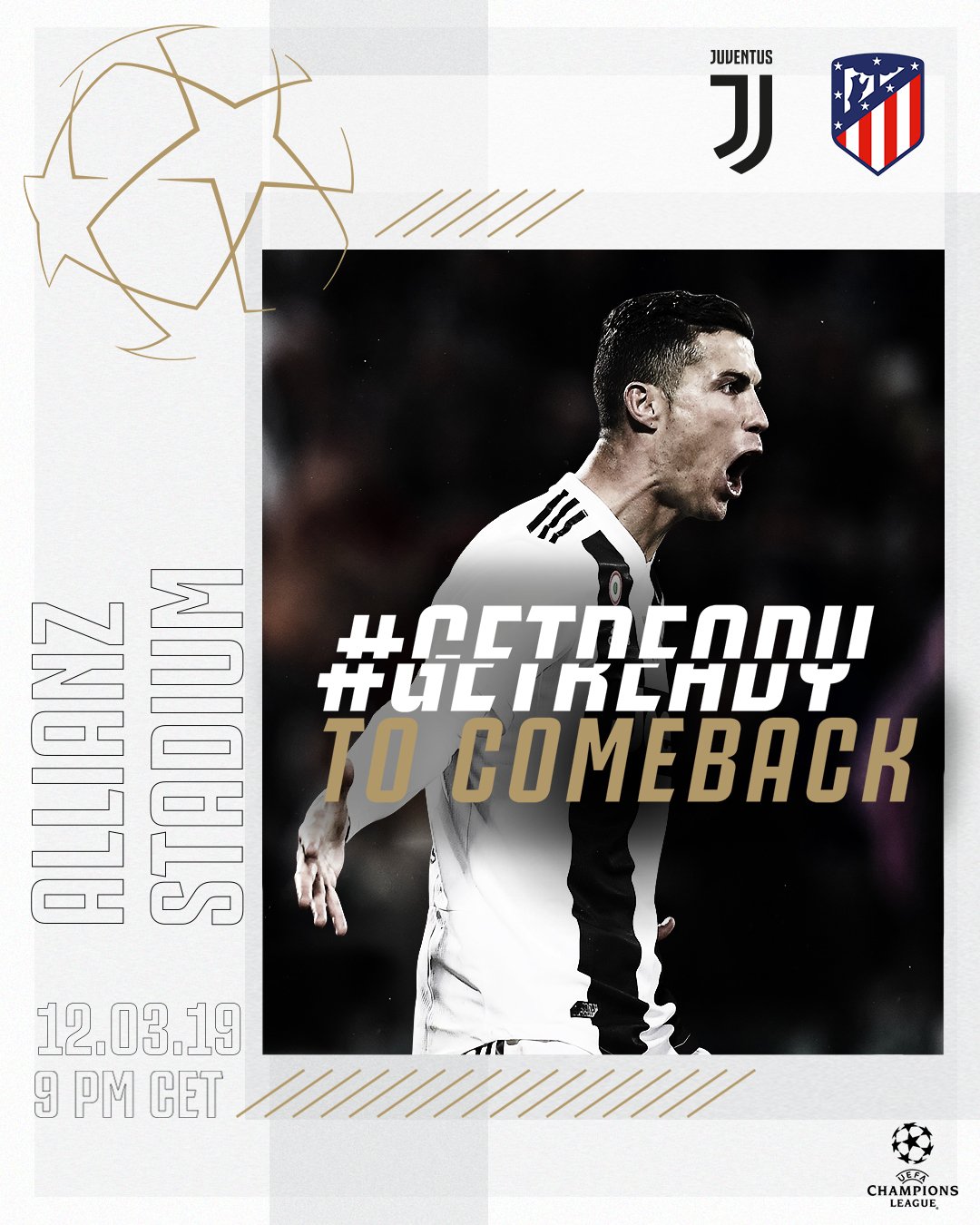 Juventus x Atlético de Madrid – A Turim, de Cristiano Ronaldo, atrás do resultado