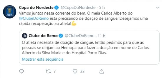 Jogador do Clube do Remo é afastado e precisa de doação de sangue