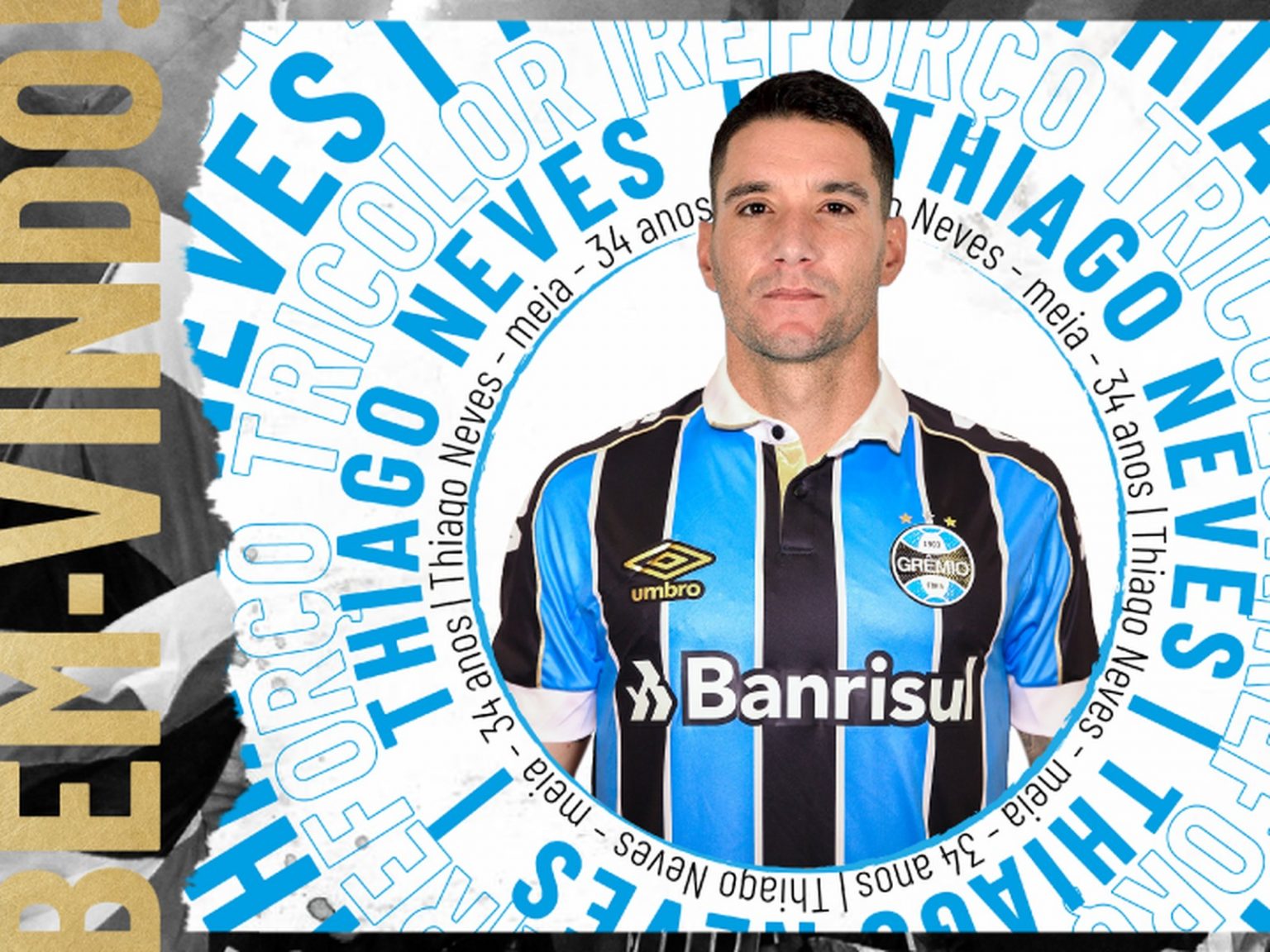 Novo camisa 10! Gr&ecirc;mio anuncia Thiago Neves