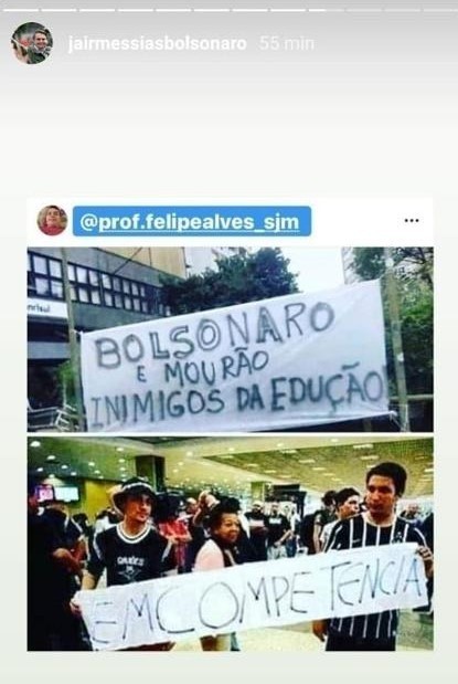 Print stories de Bolsonaro