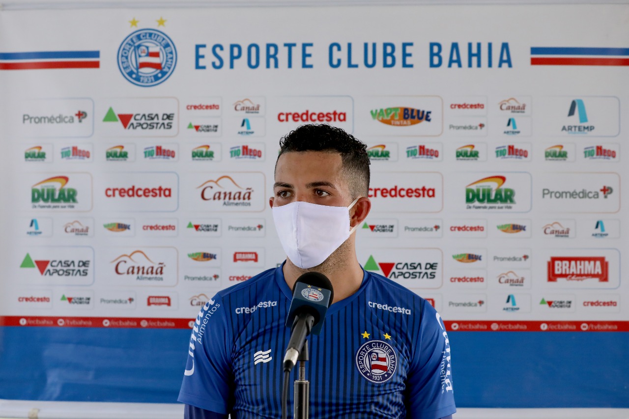 Volante do Bahia, Fl&aacute;vio fala da saudades da Cidade Tricolor e alerta para seguran&ccedil;a no retorno dos jogos