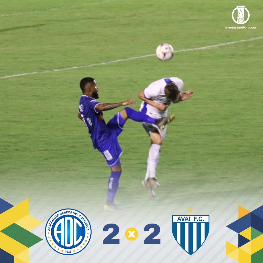 Confian&ccedil;a e Ava&iacute; ficam no empate em jogo atrasado pela 3&ordf; rodada do Brasileir&atilde;o S&eacute;rie B 2020