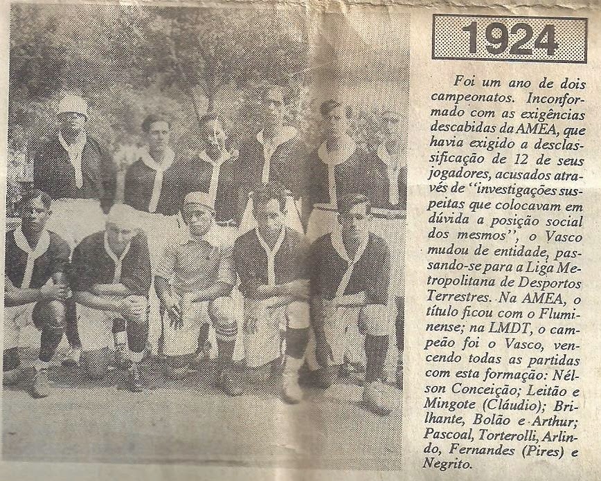 (Reprodu&ccedil;&atilde;o/Jornal dos Sports - Especial Vasco 96 anos)
