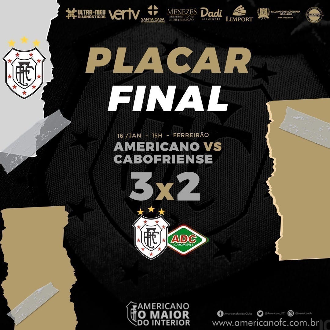 Americano vence Cabofriense pela fase preliminar do Carioca 2021