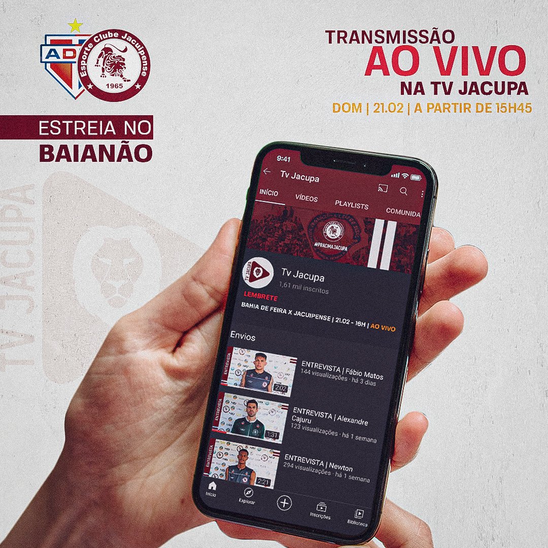 Jogos do Jacuipense ser&atilde;o transmitidos no Youtube