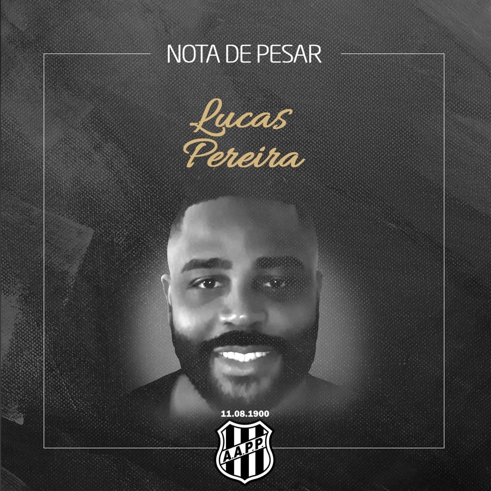 #luto: Ponte Preta lamenta a morte de Lucas Pereira, ex-atacante, v&iacute;tima de Covid-19