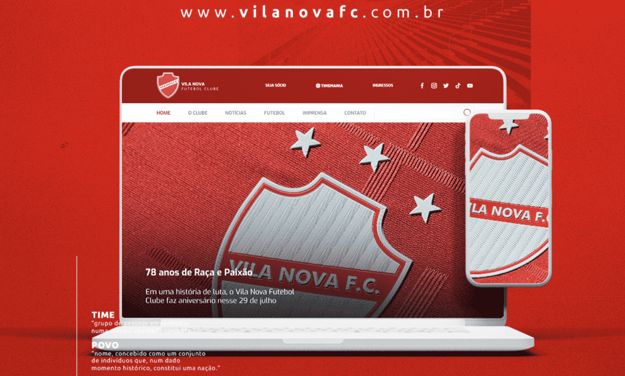 Em comemoração a aniversário, Vila Nova lança novo site