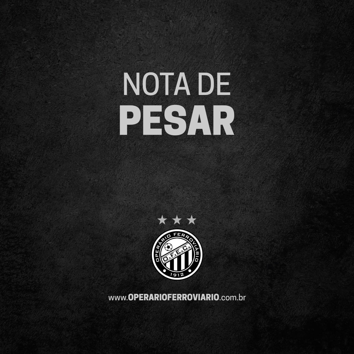 Oper&aacute;rio-PR divulga nota de pesar pelo ex-prefeito da cidade, Pedro Wosgrau Filho