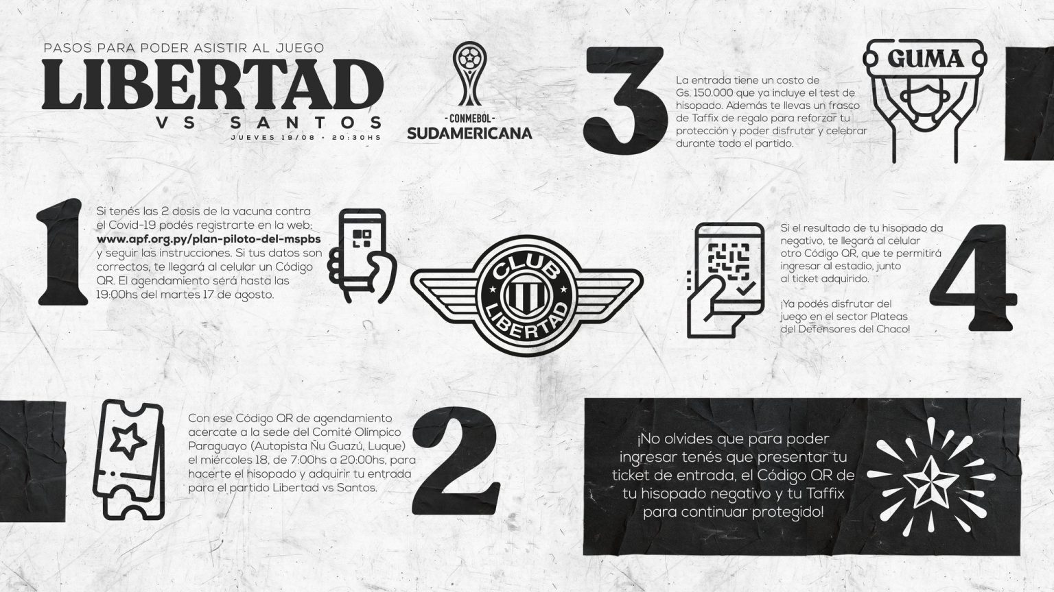 Libertad ter&aacute; torcida contra Santos pela Sul-Americana