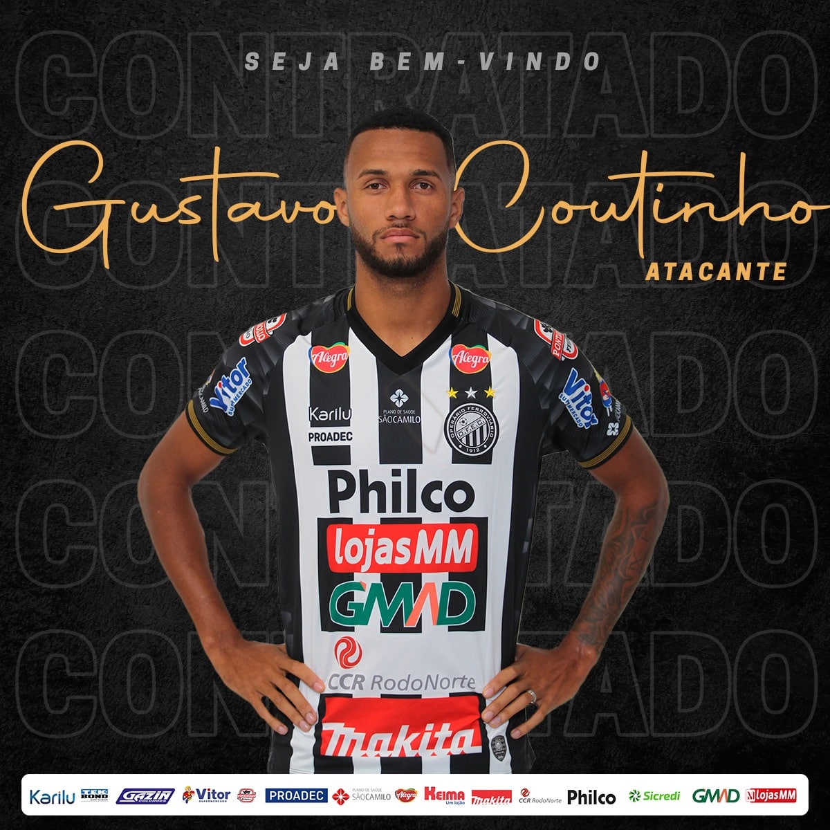 Mais um na área! Gustavo Coutinho chega para compor a equipe do Operário-PR
