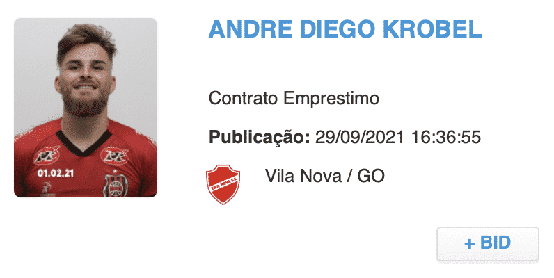 Vila Nova regulariza lateral Andr&eacute; Krobel (Reprodu&ccedil;&atilde;o/CBF)