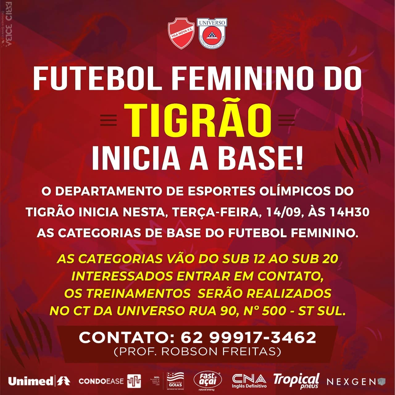 Vila Nova/Universo inicia base no futebol feminino (Divulgação/Vila Olímpicos)