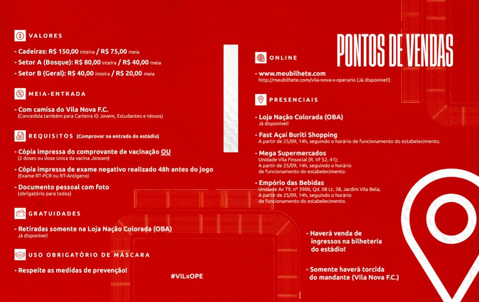 Vila Nova inicia venda de ingressos para duelo contra Operário (Divulgação/Vila Nova FC)