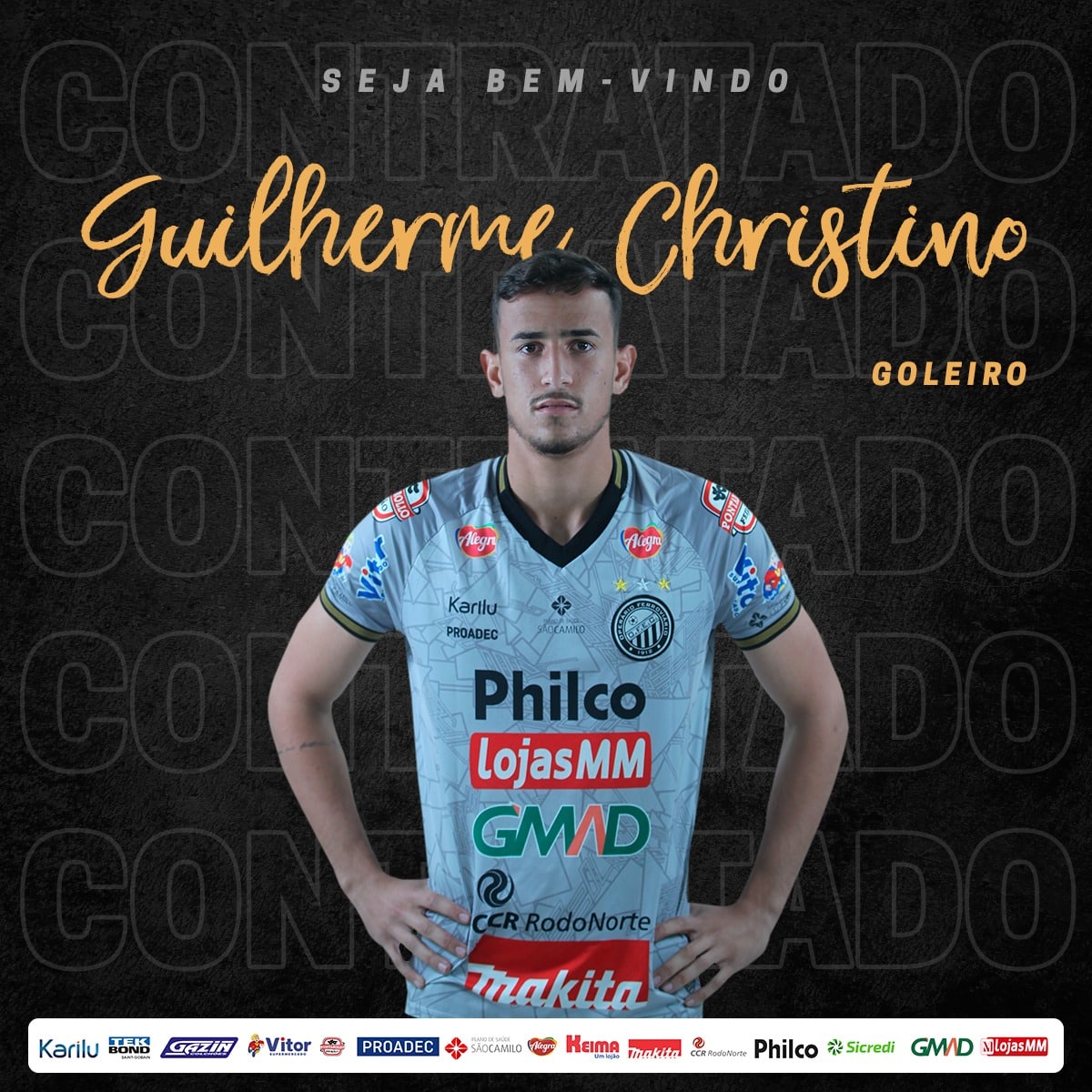 Operário-PR anuncia a contratação do goleiro Guilherme Christino
