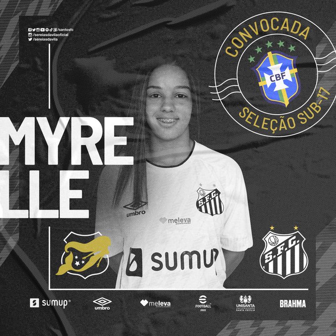 Myrelle Torres, do Santos, &eacute; convocada para Sele&ccedil;&atilde;o Feminina Sub-17