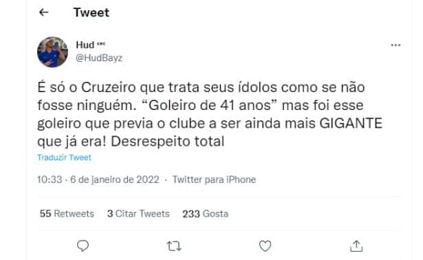 Foto: Twitter/ Goleiro Fábio