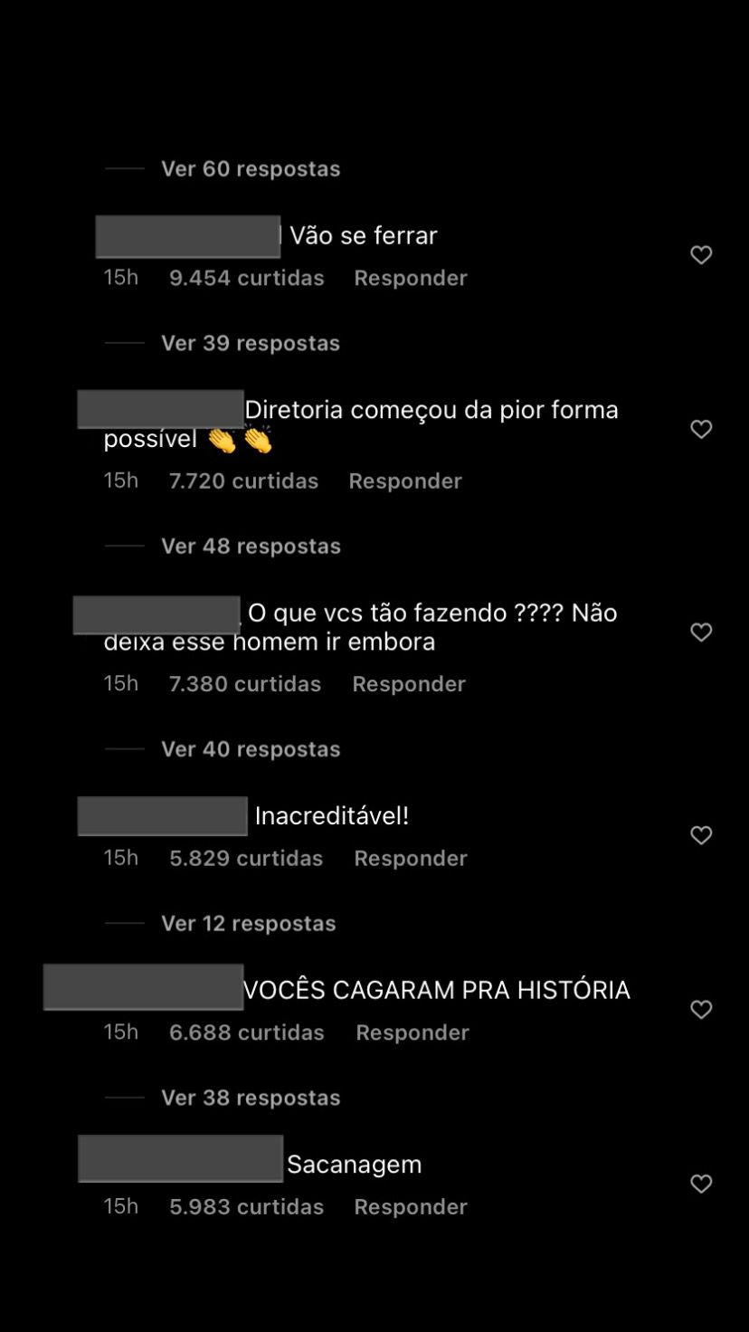 Foto: Instagram/ Comentários sobre saída de Fábio