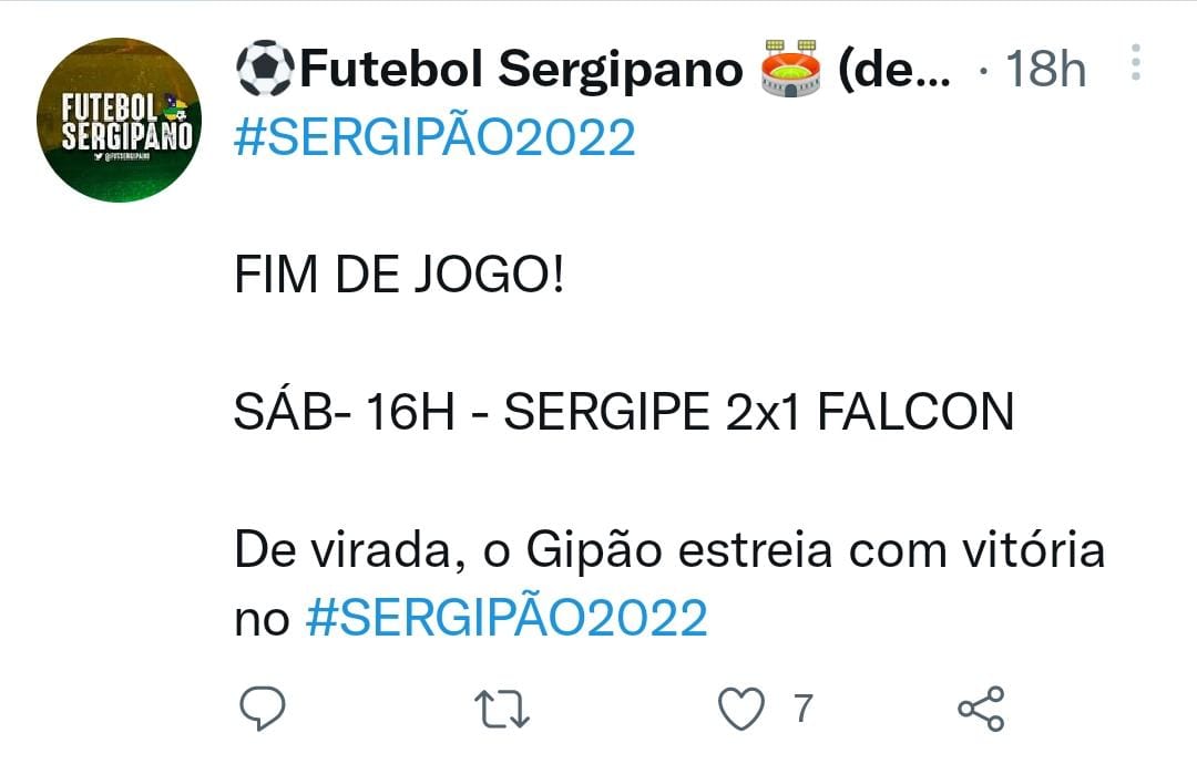SERGIPE-SE X FALCON COMO ACONTECEU, RESULTADO DESTAQUES E REAÇÃO
