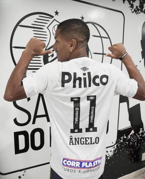 &Acirc;ngelo &eacute; o novo camisa 11 do Santos: &ldquo;Vou para cima com muita alegria&rdquo;