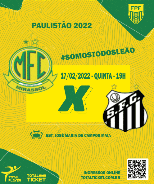Venda de ingressos para Mirassol x Santos já disponível