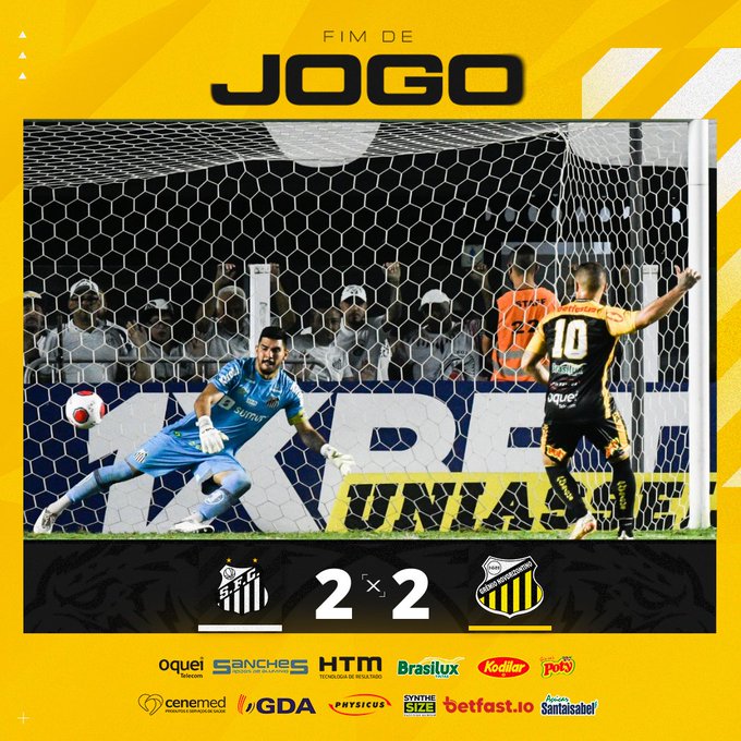 Na ra&ccedil;a, Novorizontino arranca empate contra o Santos, dentro da Vila Belmiro