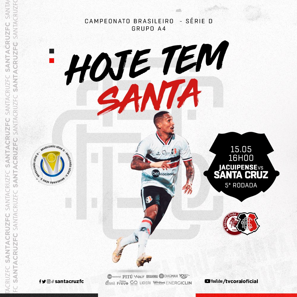 Santa Cruz enfrenta Jacuipense movido por SAF e PIX