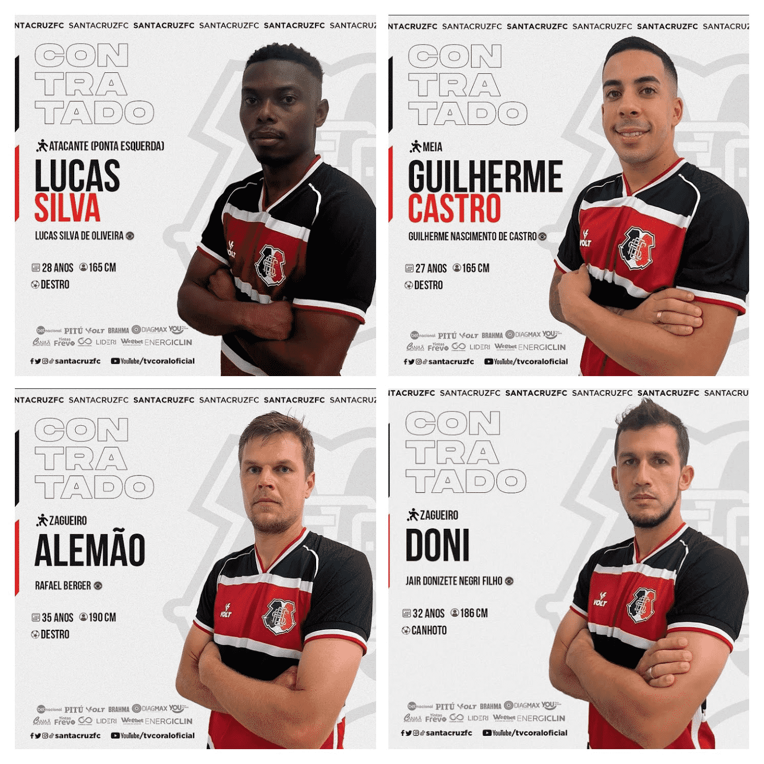 Santa Cruz anuncia quatro refor&ccedil;os antes de duelo contra CSE