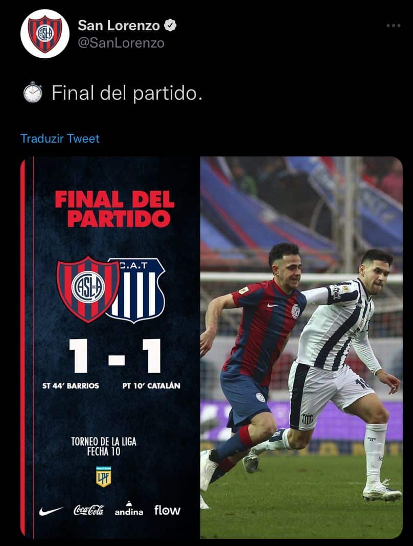 San Lorenzo x Talleres como aconteceu &ndash; Resultado, destaques e rea&ccedil;&atilde;o