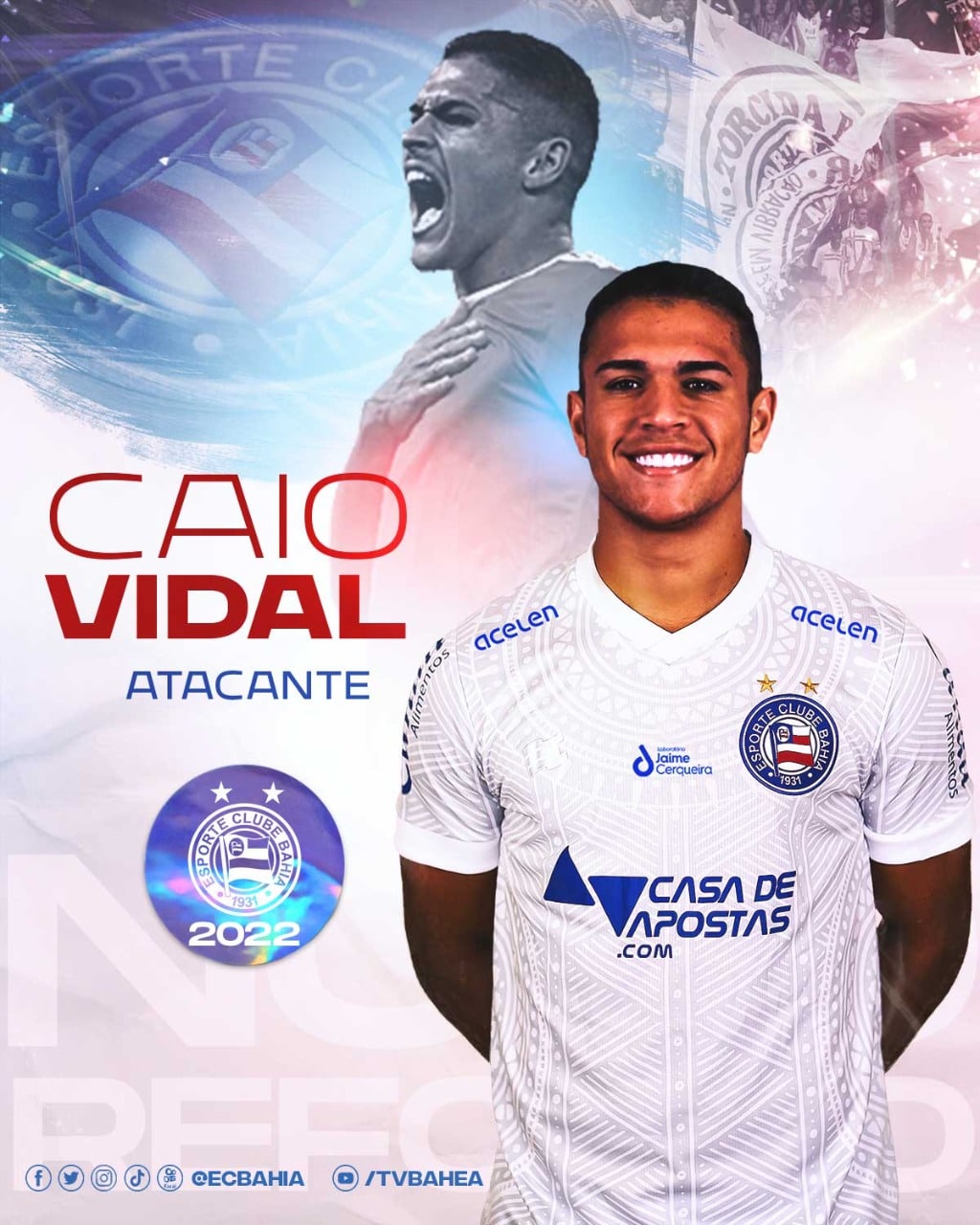 No &uacute;ltimo lance! Bahia contrata Caio Vidal, no &uacute;ltimo suspiro da janela de transfer&ecirc;ncias