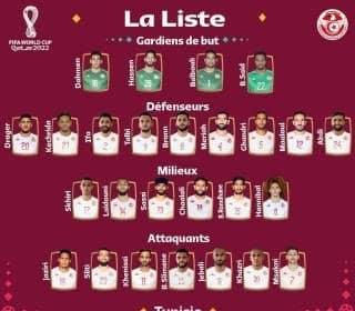 Confira os 26 atletas da Tun&iacute;sia para Copa do Mundo