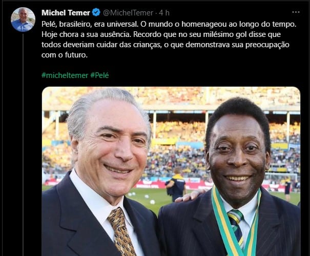 Imagem: Reprodu&ccedil;&atilde;o/ twitter @MichelTemer