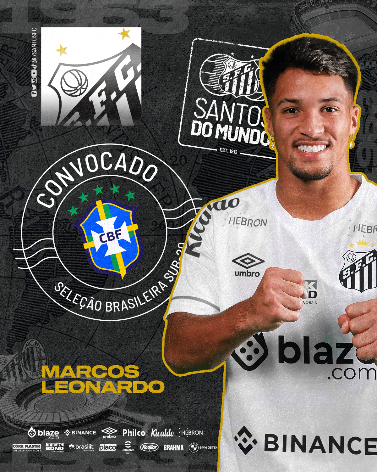 Marcos Leonardo &eacute; o grande nome brasileiro na Copa do Mundo sub-20; veja convocados