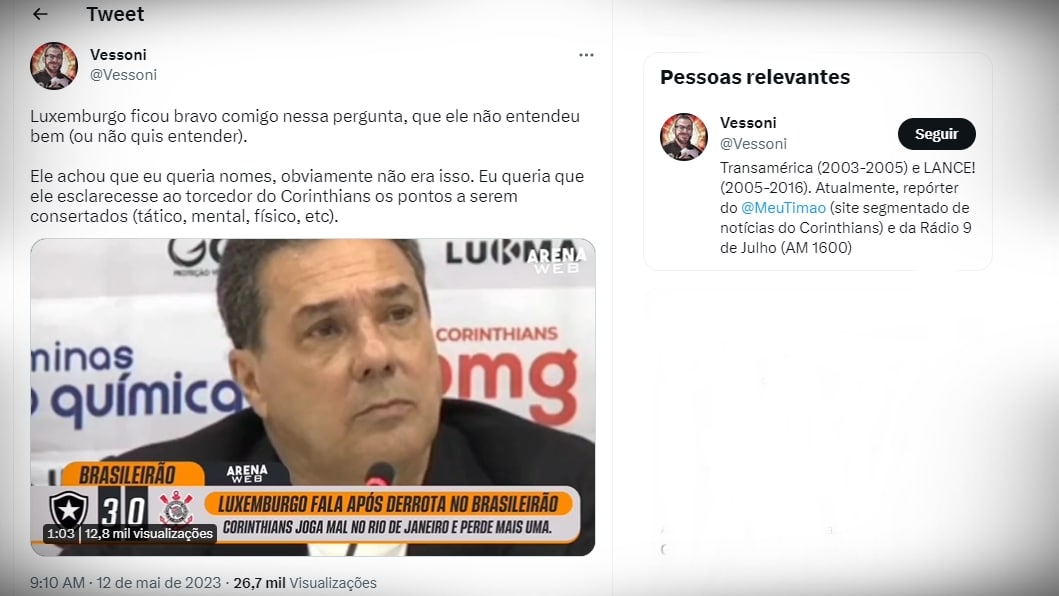 Ap&oacute;s derrota, Luxemburgo se irrita e surpreende a imprensa; saiba mais