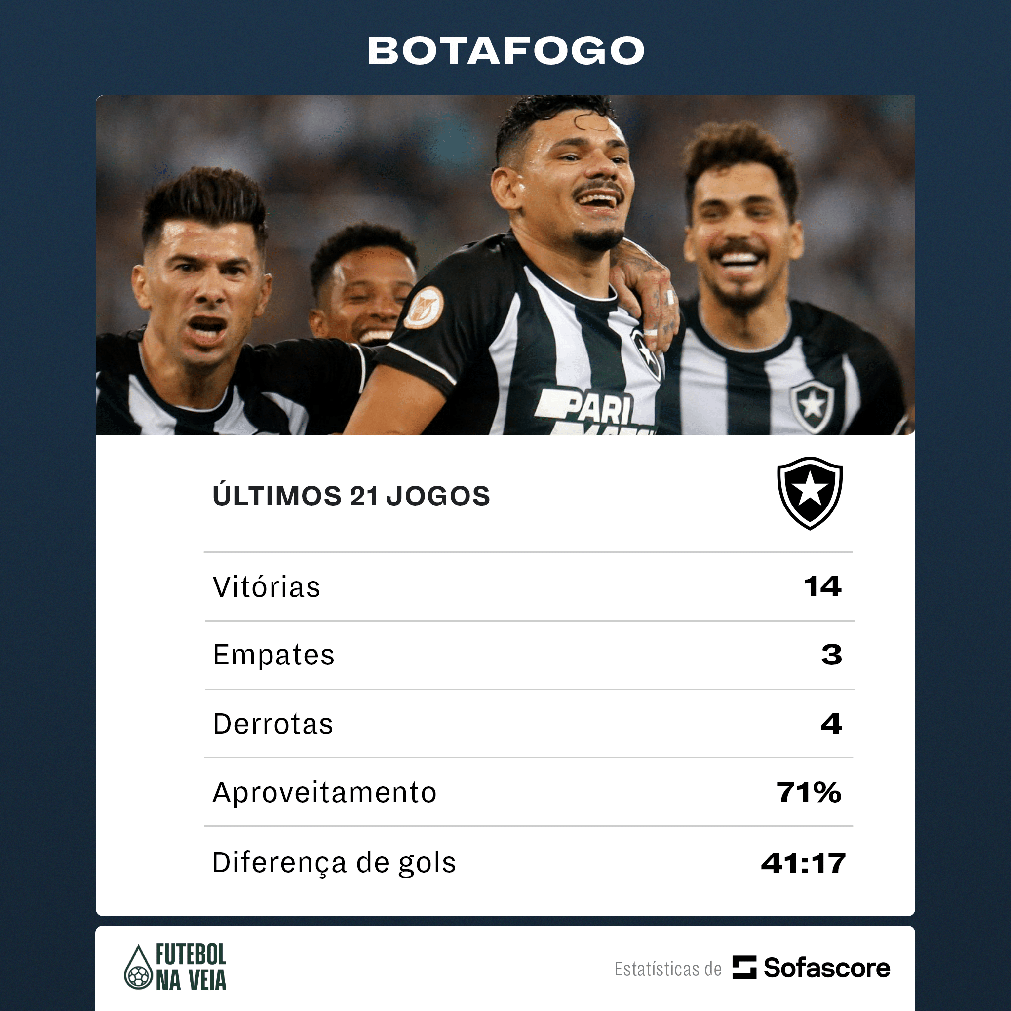 Botafogo acumula 21 jogos em mais de dois meses e "voa" em aproveitamento