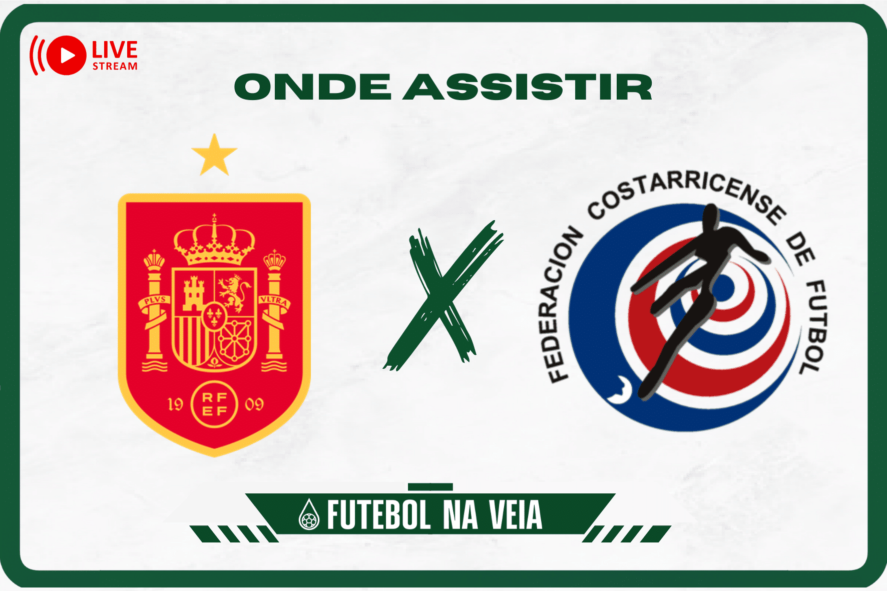 Espanha x Costa Rica &ndash; Onde assistir ao vivo, hor&aacute;rio do jogo e escala&ccedil;&otilde;es &ndash; 21/07