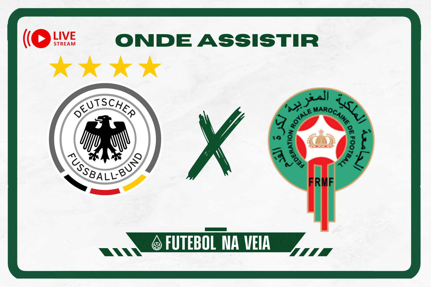 Alemanha x Marrocos &ndash; Onde assistir ao vivo, hor&aacute;rio do jogo e escala&ccedil;&otilde;es &ndash; 24/07