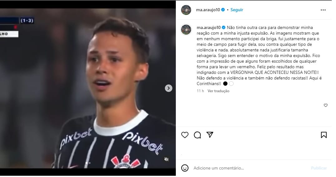 Corinthians: Matheus Bidu protesta contra racismo e &eacute; atacado por peruanos