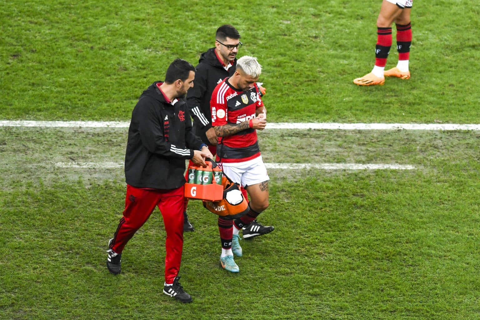 Flamengo: Arrascaeta e Luiz Ara&uacute;jo deixam o campo lesionados e rubro-negros se desesperam