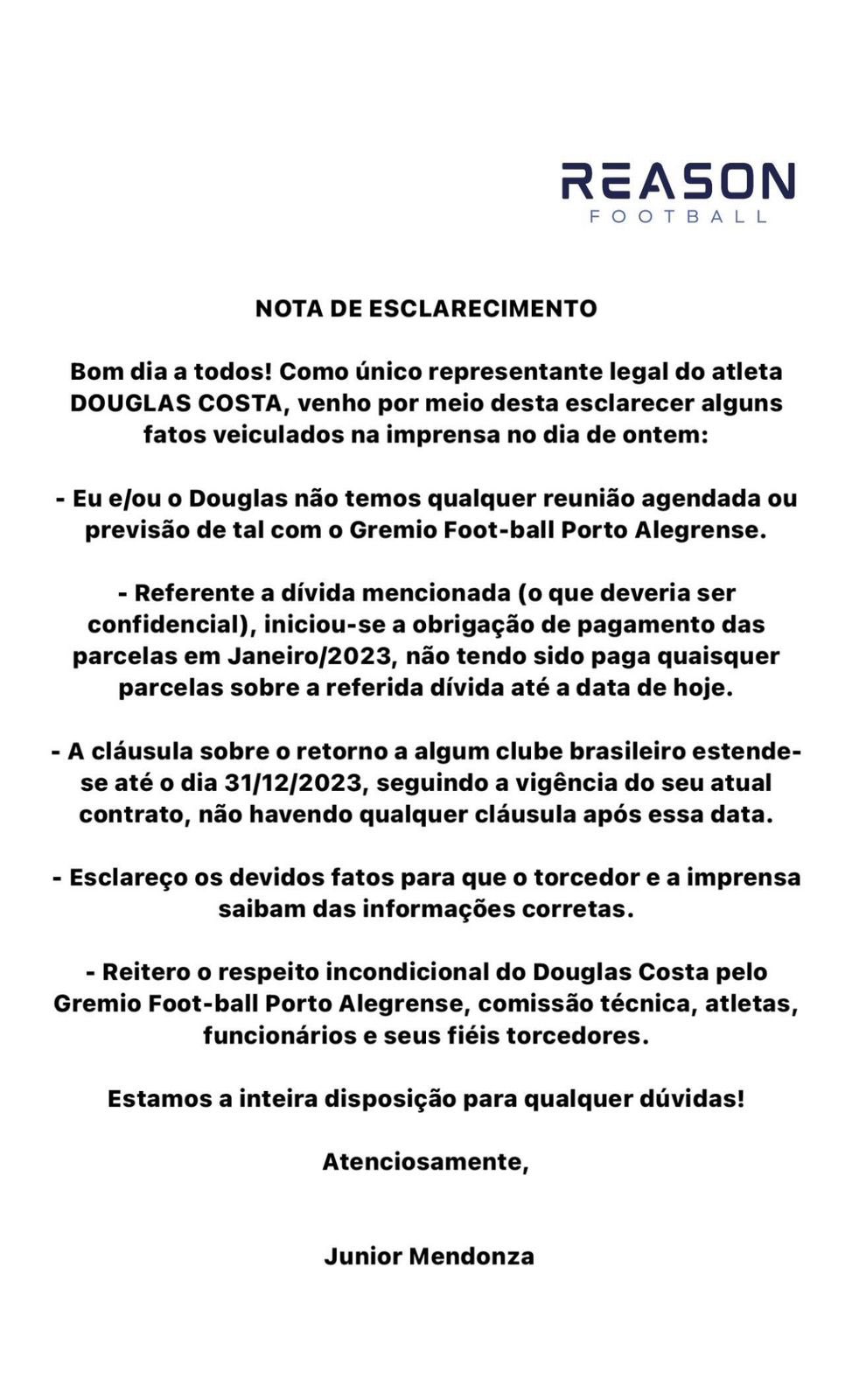 Douglas Costa se despede do LA Galaxy e causa alvoroço na torcida do Grêmio