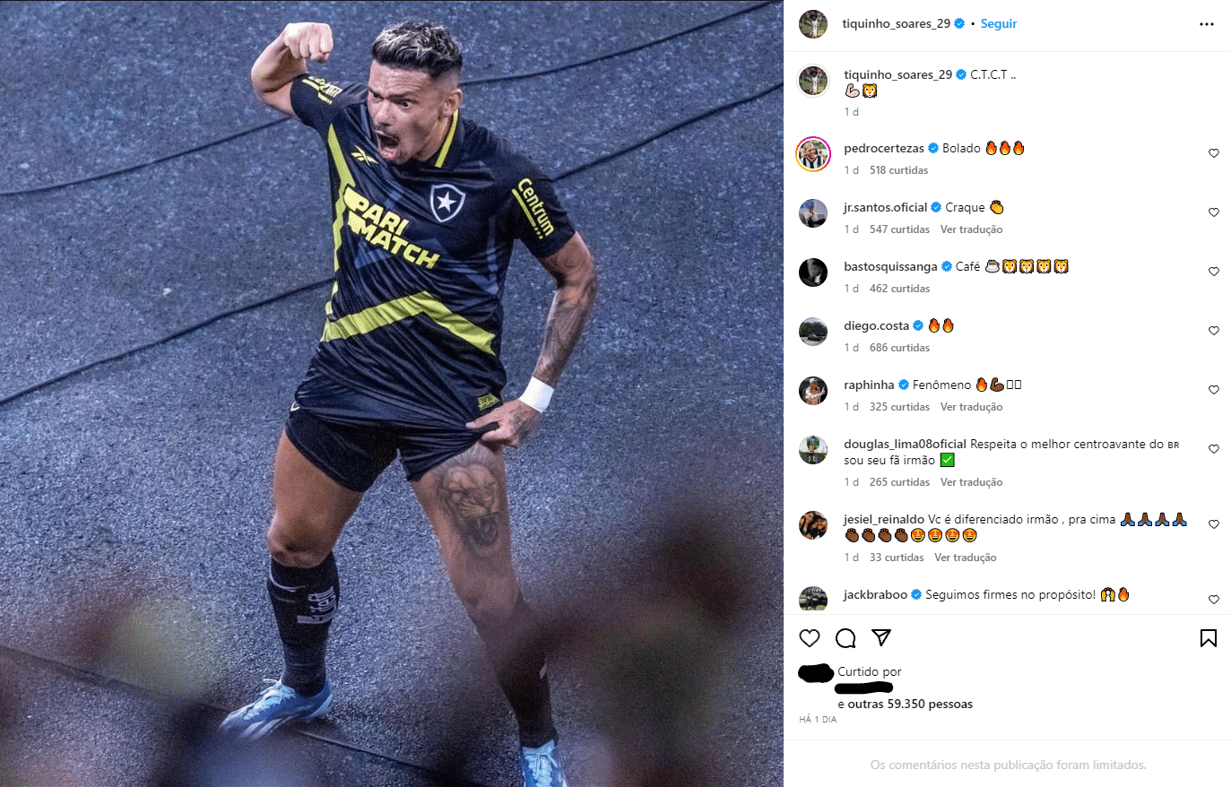 Botafogo: O que &eacute; o "C.T.C.T" publicado por Tiquinho Soares?